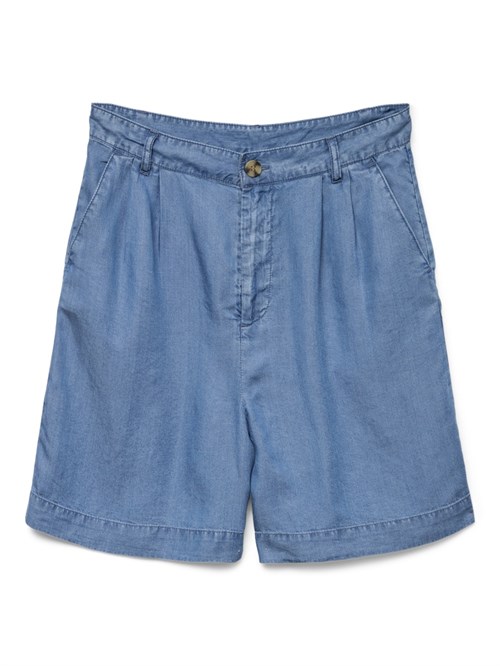 VM Fleur HW Bermuda Shorts, Tencel, Medium Blå